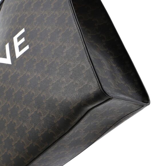 Celine Horizontal Logo Cabas Tote Triomphe Coated Canvas Brown - Picture 7 of 8